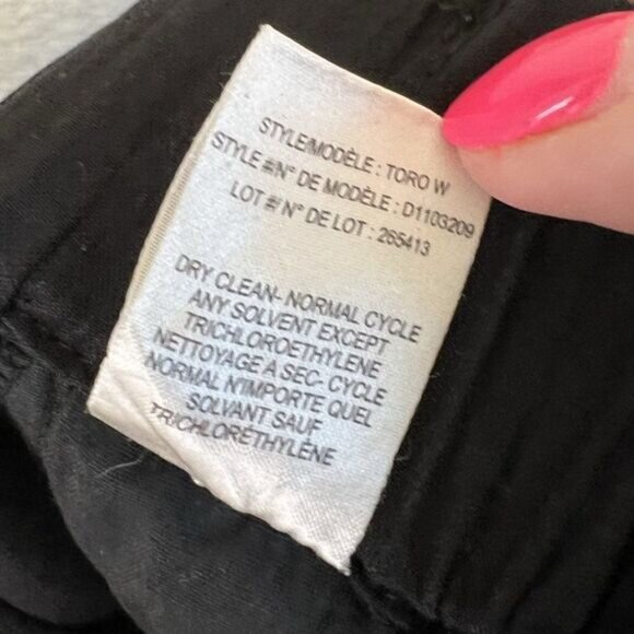 Theory Toro W Black Linen Blend Elastic Waist Cropped Pants - Picture 8 of 8